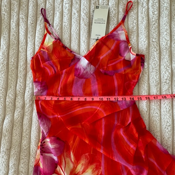 NWT Blackbough Bridget Sheer Sun Dress - Spritz - Asymmetrical Ruffled Slip - Picture 8 of 17